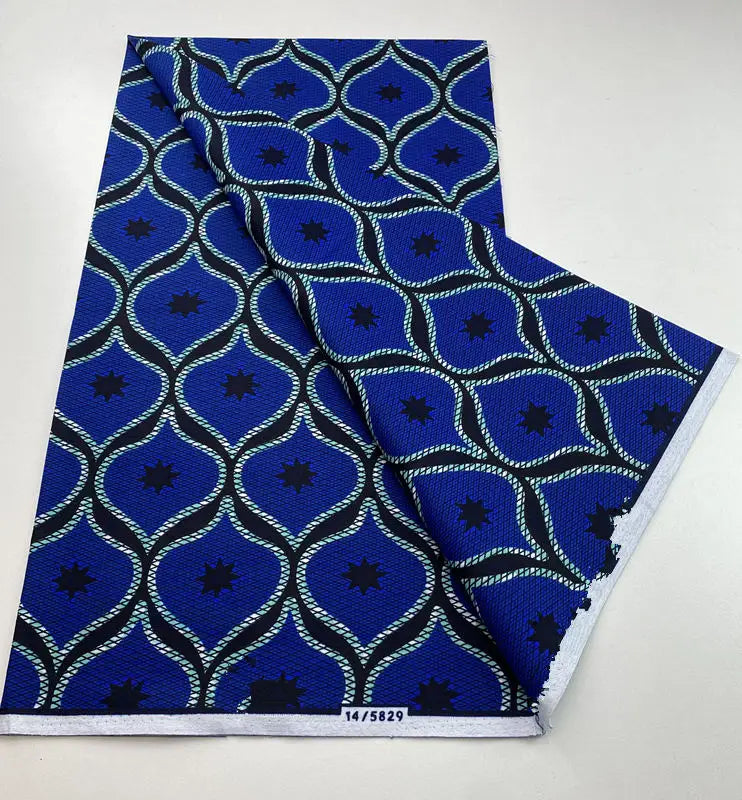 Authentic African Wax Print Fabric – 6 Yards 100% Cotton Satin Finish