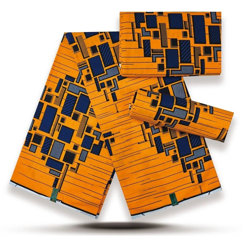 Premium African Wax Print Fabric – 6 Yards 100% Cotton Ankara