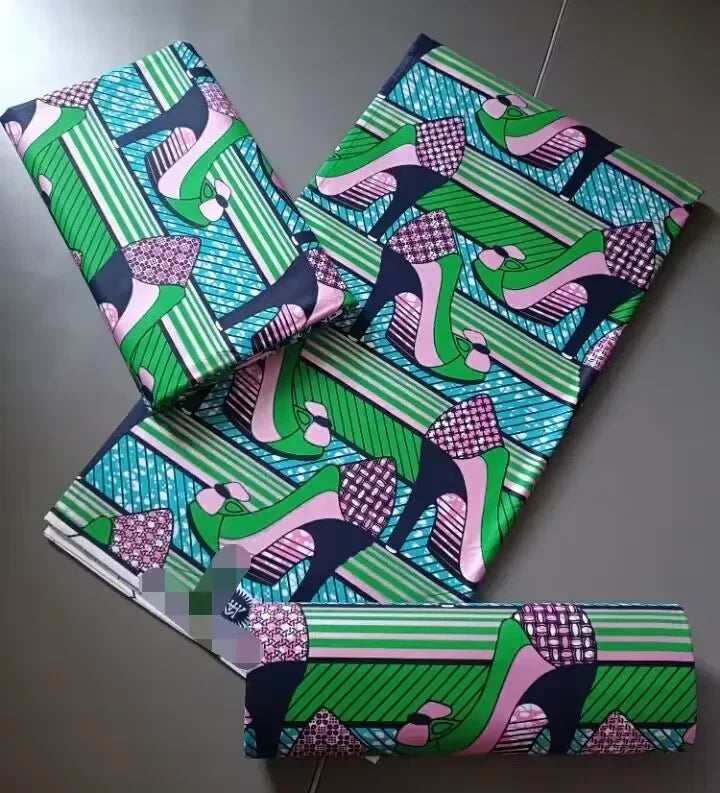 Premium African Ankara Wax Print Fabric – 6 Yards 100% Cotton Cire Finish