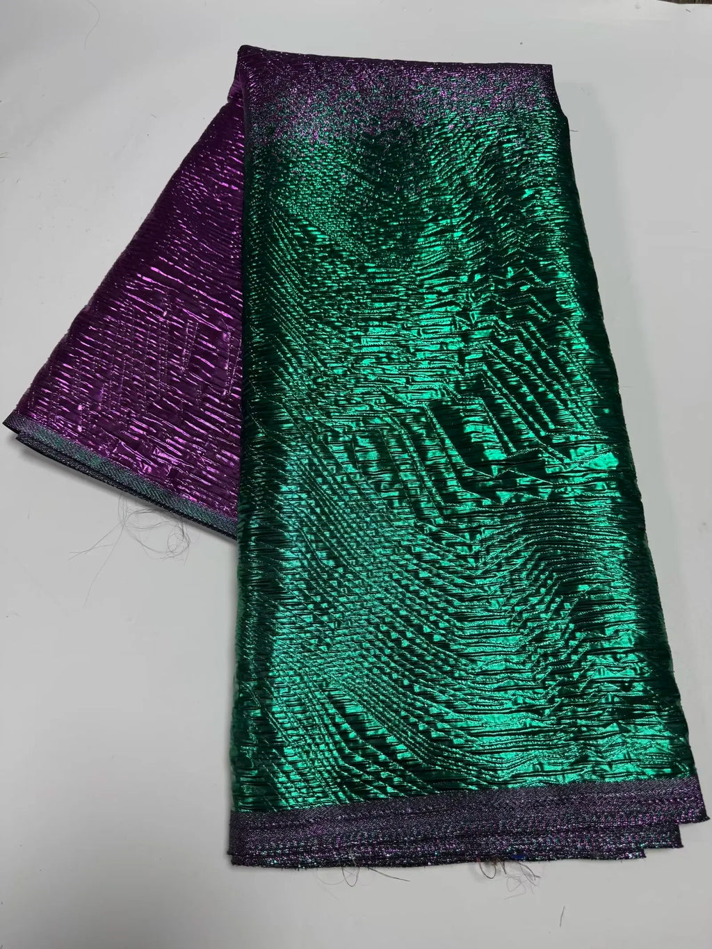 Luxury Gradient Brocade Jacquard Lace Fabric – 2025 African Transparent Mesh with Beaded Detail (120cm Width)