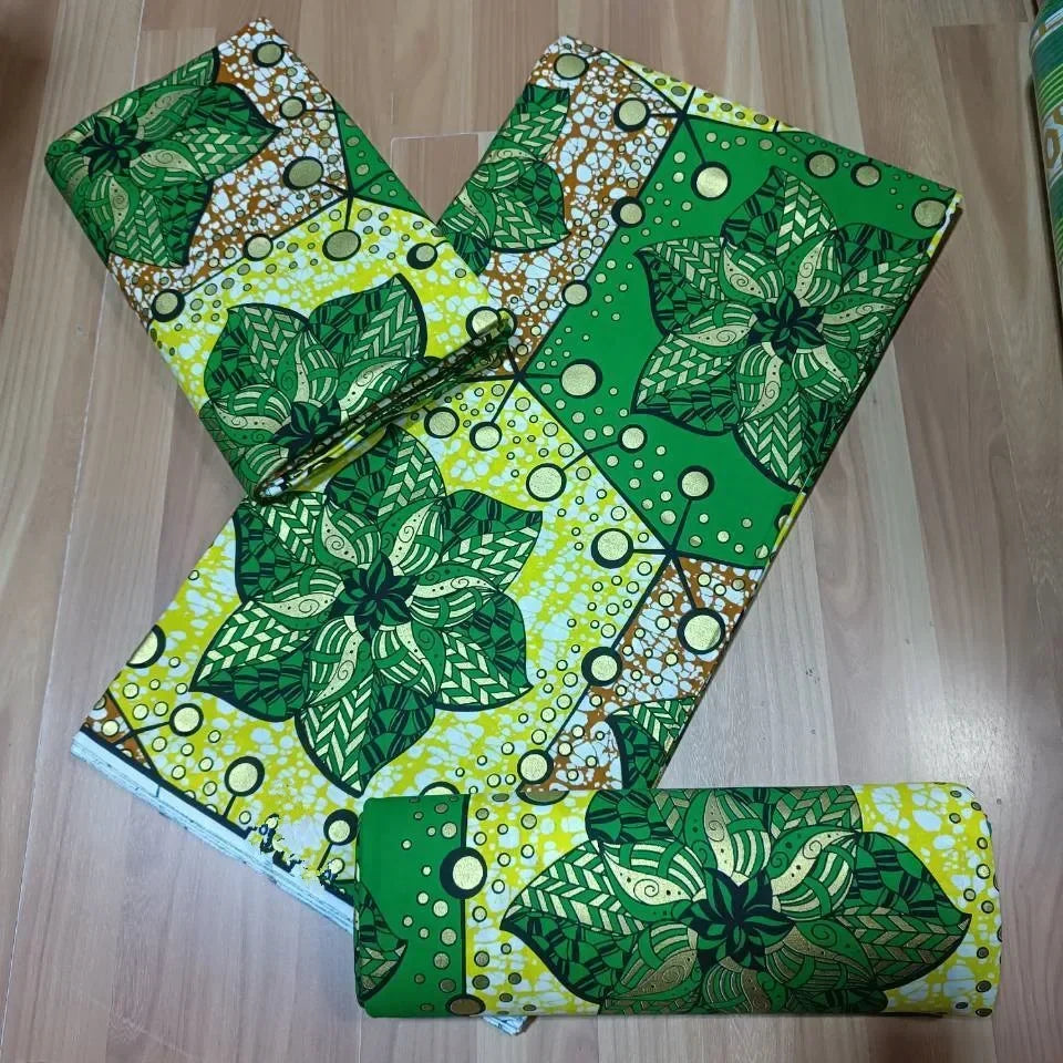 Premium African Ankara Wax Print Fabric – 6 Yards 100% Cotton Cire Finish