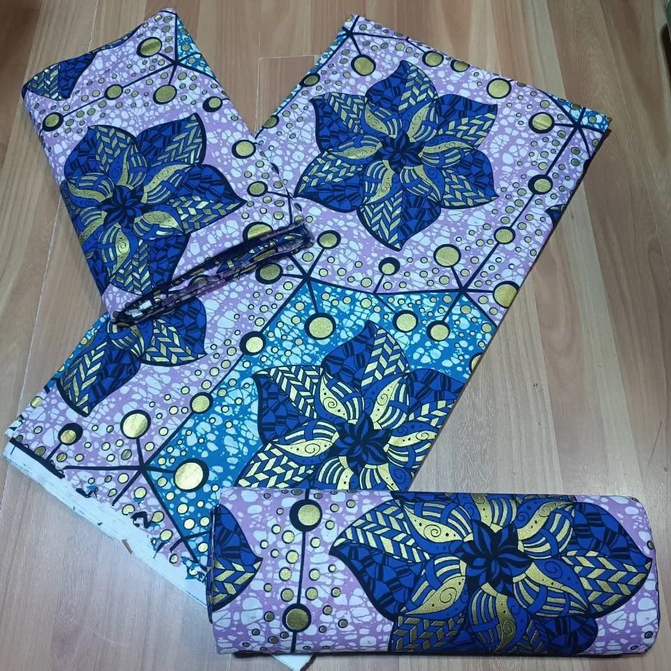 Premium African Ankara Wax Print Fabric – 6 Yards 100% Cotton Cire Finish