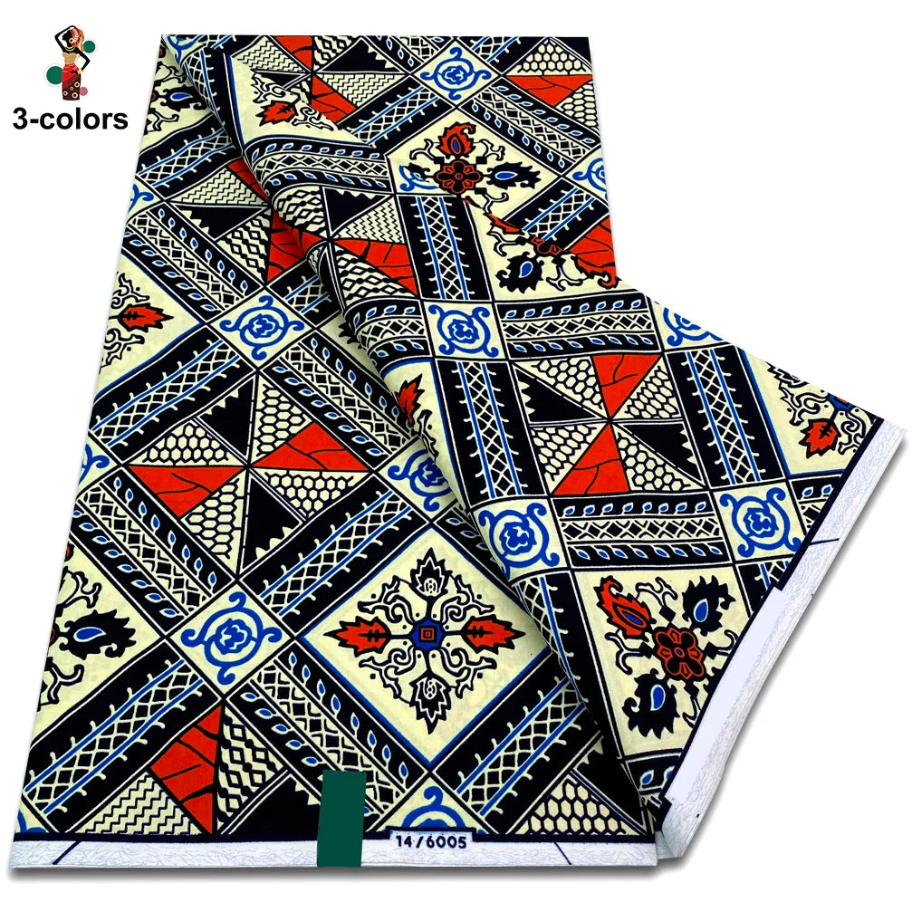 Premium Ankara Wax Print Fabric – 6 Yards of 100% Cotton (Veritable Real Dutch Pagne)