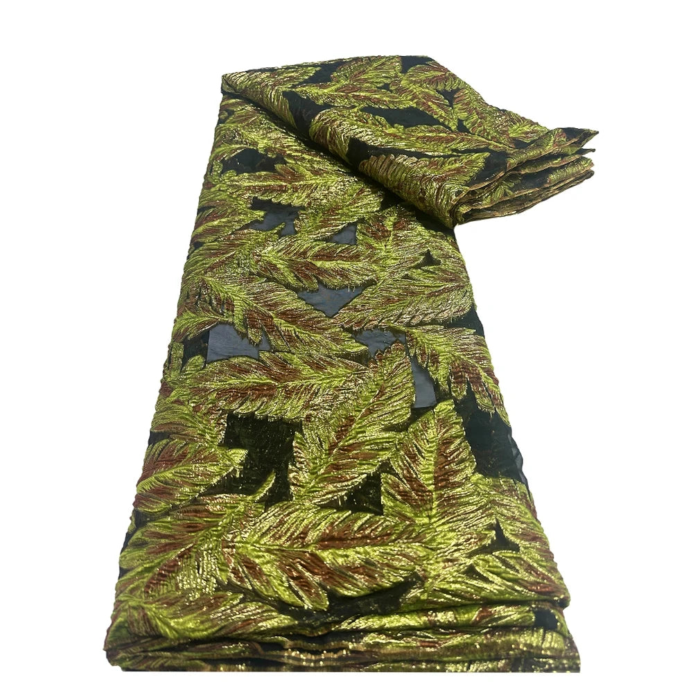 2025 African Brocade Lace Fabric – High-Quality Nigerian French Jacquard Embroidery for Dresses