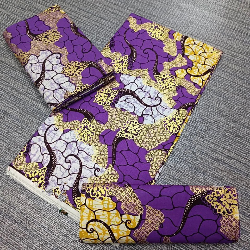 Premium African Ankara Wax Print Fabric – 6 Yards 100% Cotton Cire Finish