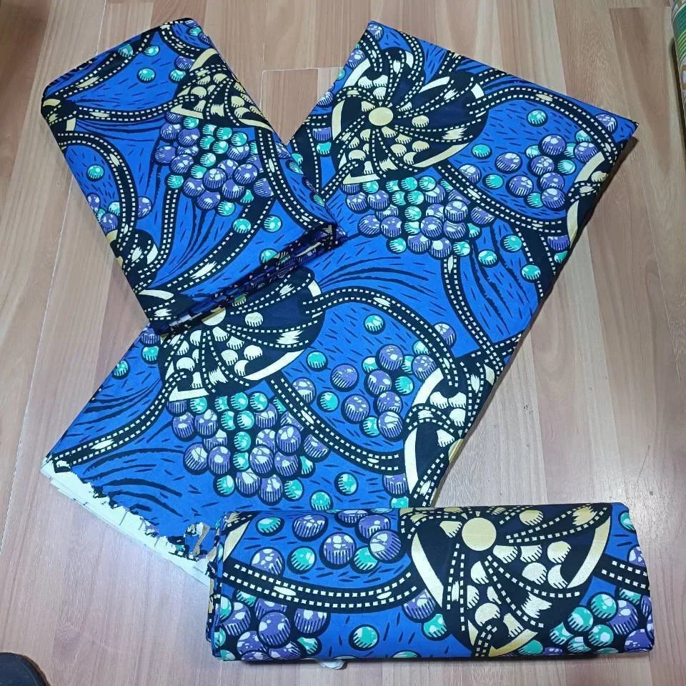 Premium African Ankara Wax Print Fabric – 6 Yards 100% Cotton Cire Finish