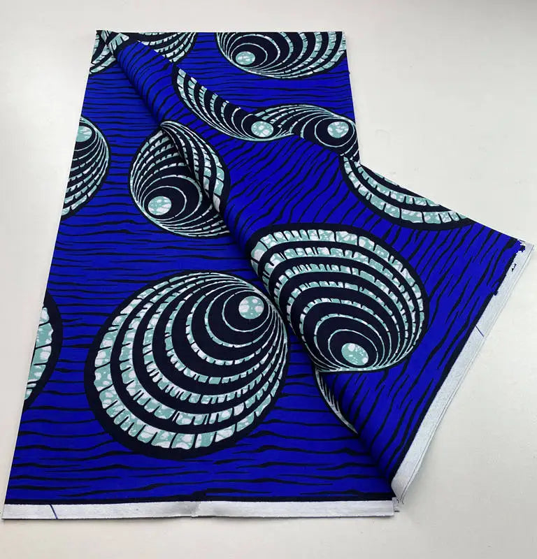 Authentic African Wax Print Fabric – 6 Yards 100% Cotton Satin Finish