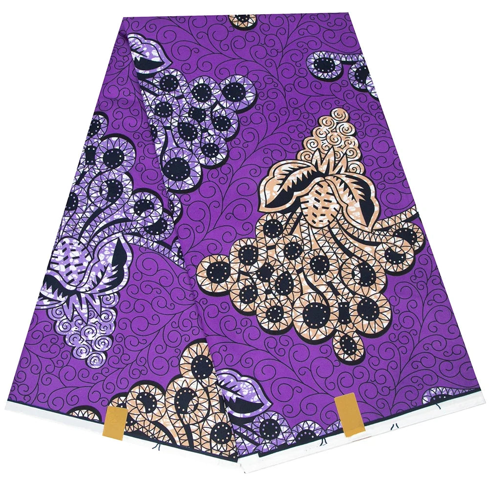 African Print Fabric – 6 Yards Traditional Ankara Polyester Cloth for Dresses & Events