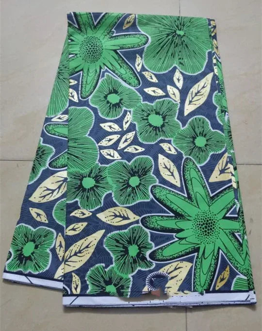 Premium African Ankara Wax Print Fabric – 6 Yards 100% Cotton Cire Finish