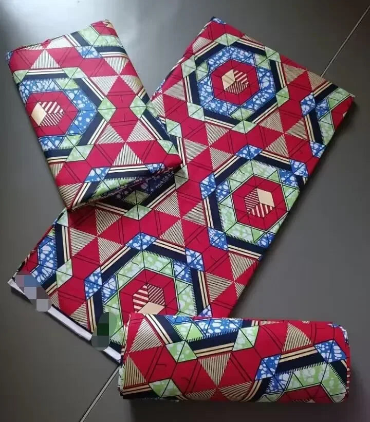 Premium African Ankara Wax Print Fabric – 6 Yards 100% Cotton Cire Finish