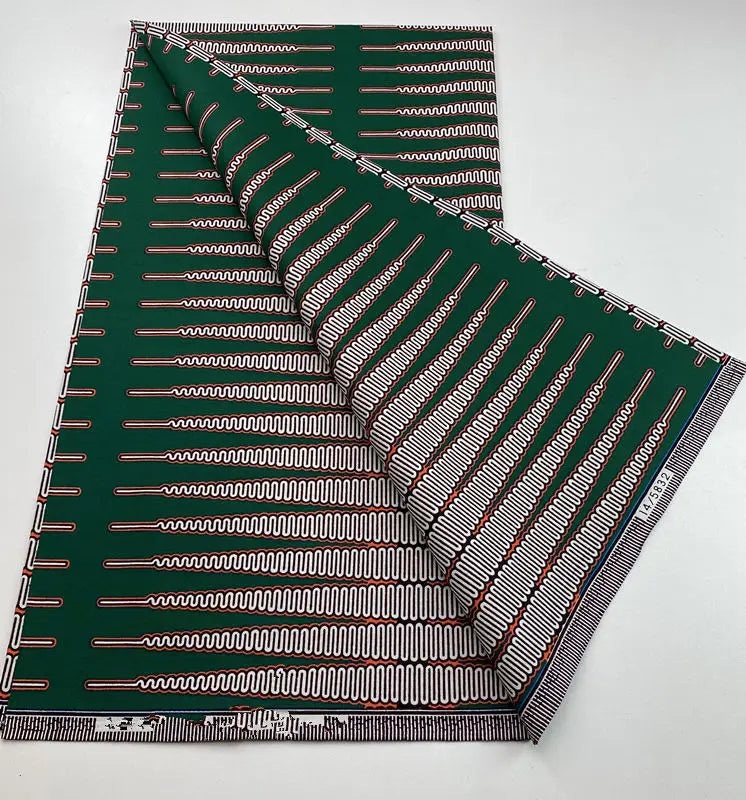 Authentic African Wax Print Fabric – 6 Yards 100% Cotton Satin Finish