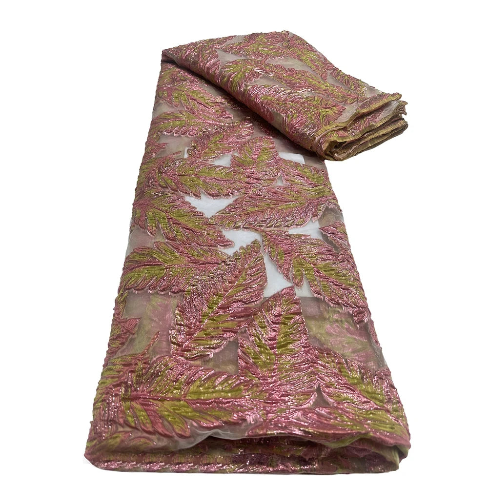 2025 African Brocade Lace Fabric – High-Quality Nigerian French Jacquard Embroidery for Dresses